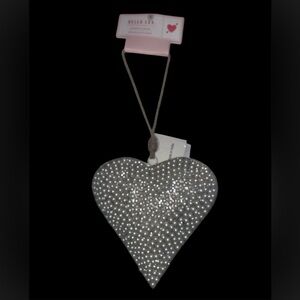 BELLA LUX HEART PEARL BEADED HEART 9” X 9” VALENTINE DECOR NWT